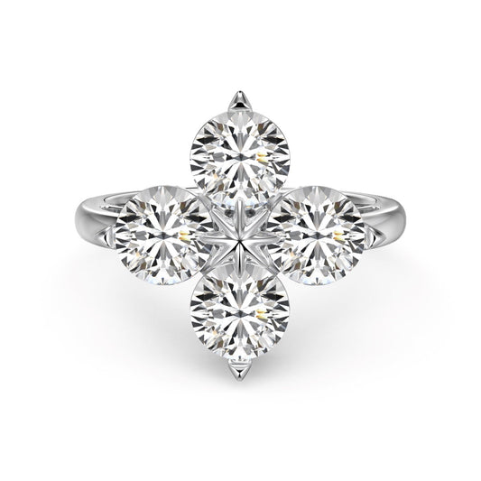 [Vivid Aurora]Four-Leaf Clover Eight-Pointed Star Ring