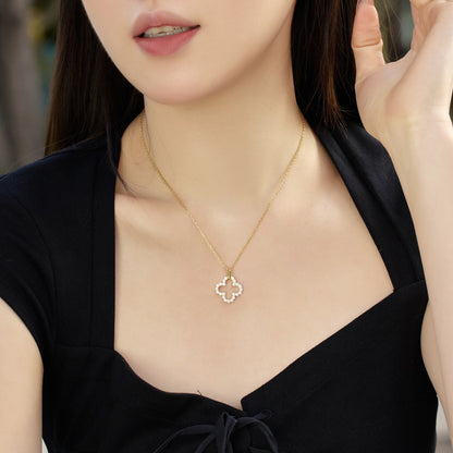 [Vivid Aurora]Four-Leaf Clover Hollow Design Exquisite Necklace