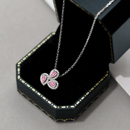 [Vivid Aurora]Elegant Flower Shape Pear Cut Necklace