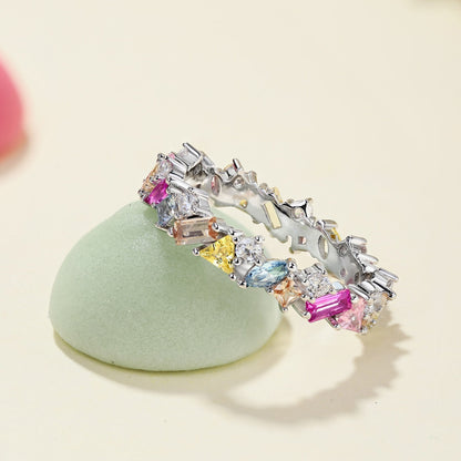 [Vivid Aurora]Dazzling Polychromatic Multi cut Daily Ring