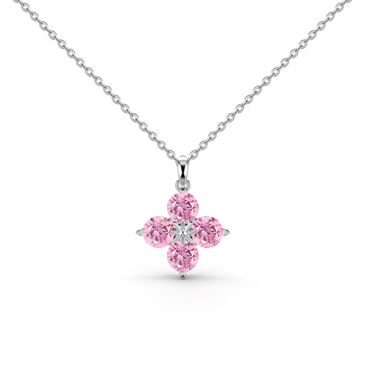 [Vivid Aurora]Four-Leaf Clover And Eight-Pointed Star Necklace