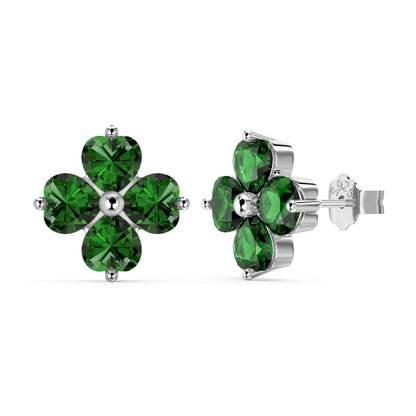 [Vivid Aurora]Four-Leaf Clover Ball Earrings