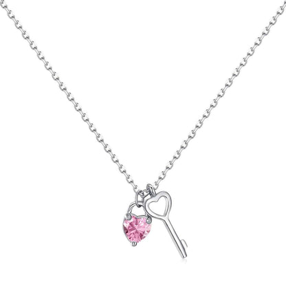 [Vivid Aurora]Unique Heart Shape Key Pendent Necklace