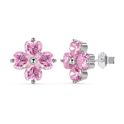 [Vivid Aurora]Four-Leaf Clover Ball Earrings