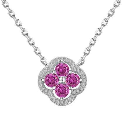 [Vivid Aurora]Exquisite Necklace With Four-Leaf Clover Flower Design